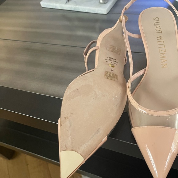 Stuart Weitzman Nude Pink Pointed Slingback Heels - Picture 2 of 4
